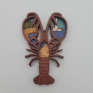 Wooden Lobster / Lobster and Lighthouse Art / Maine Art / Coastal DecorWooden...